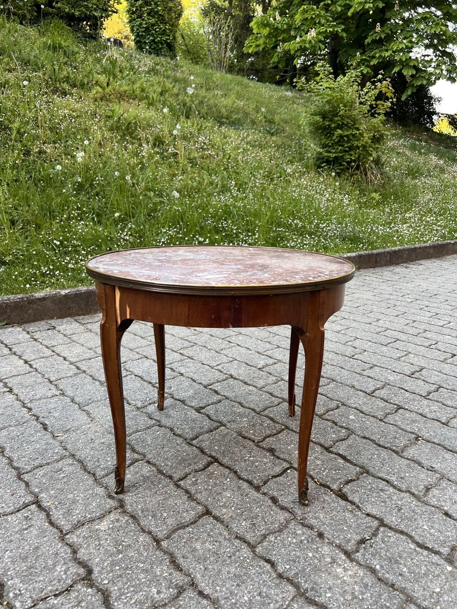 Tavoli: Ancienne Table guéridon XXe siècle, plateau marbre – Usato da Bernex venduto da 2ziemement 1