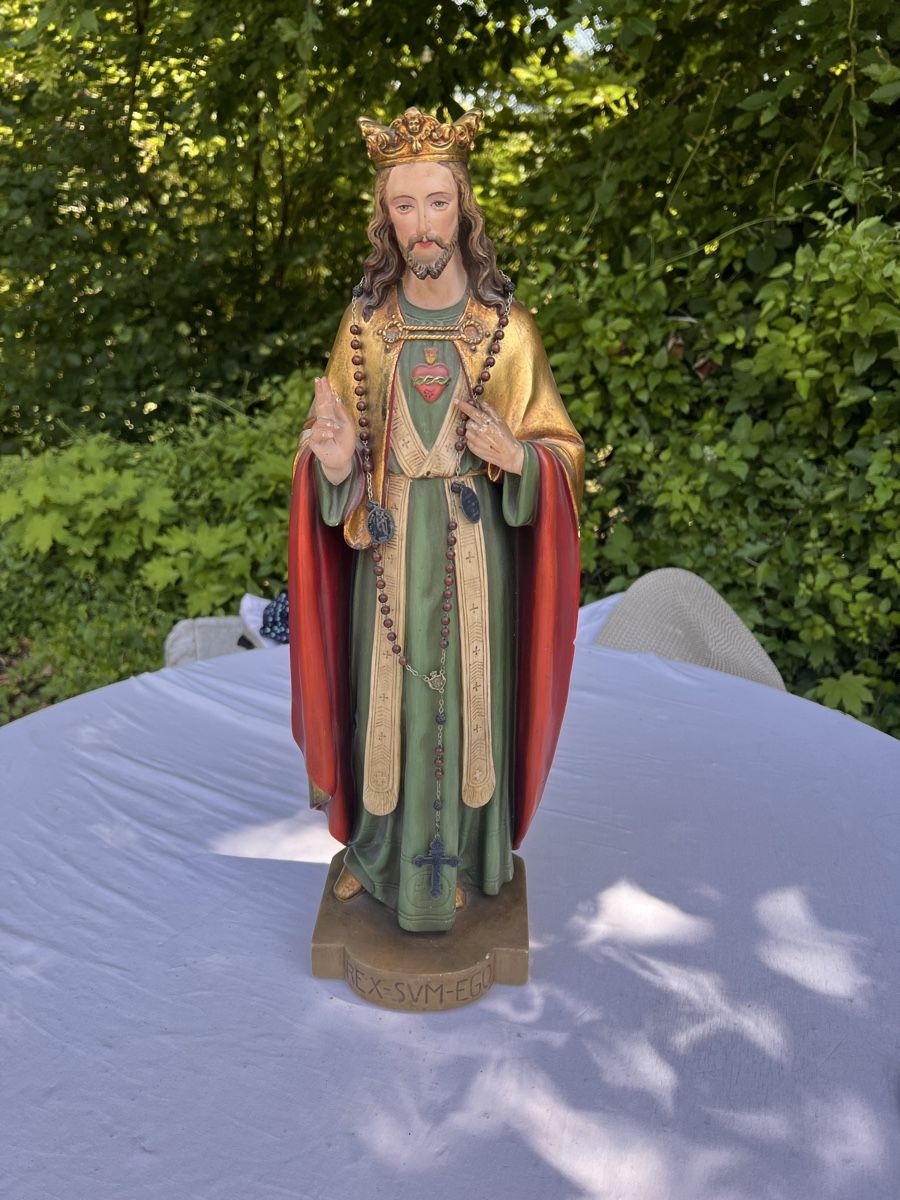 Statuette: Jesusfigur ,Gips , H: 32cm (17) – Usato da Glattfelden venduto da maa_qcj8
