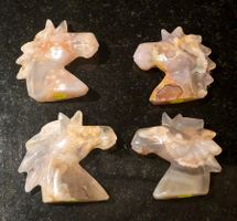4 Achat Einhornbüsten Set 124g