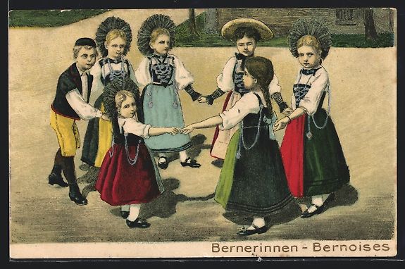 Cartoline postali: Bernerinnen - Bernoises, Kinder in Trach – Usato da Berlin venduto da bartko-reher