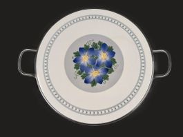 Servierteller Keramik mit Blumenmotiv