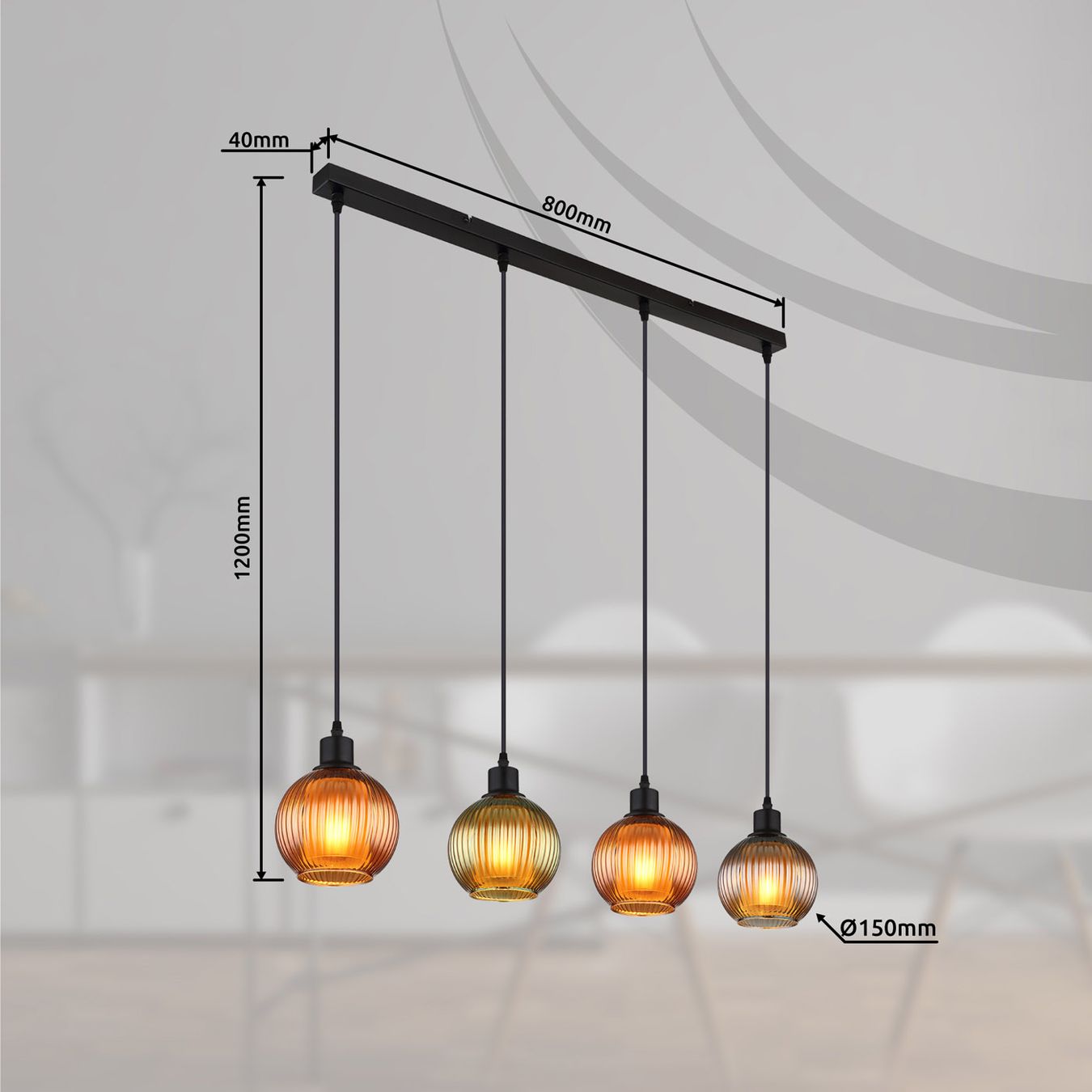Lustres & lampes de plafonds: Pendelleuchte, 4 Strahler, 90 cm x 15 cm – Neuf (Voir description) à Kreuzlingen par Smart-Light 2