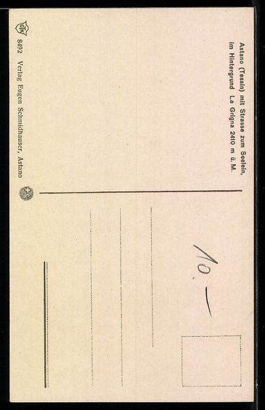 Cartoline postali: Astano /Ticino, Con strada al Laghetto – Usato da Berlin venduto da bartko-reher 1