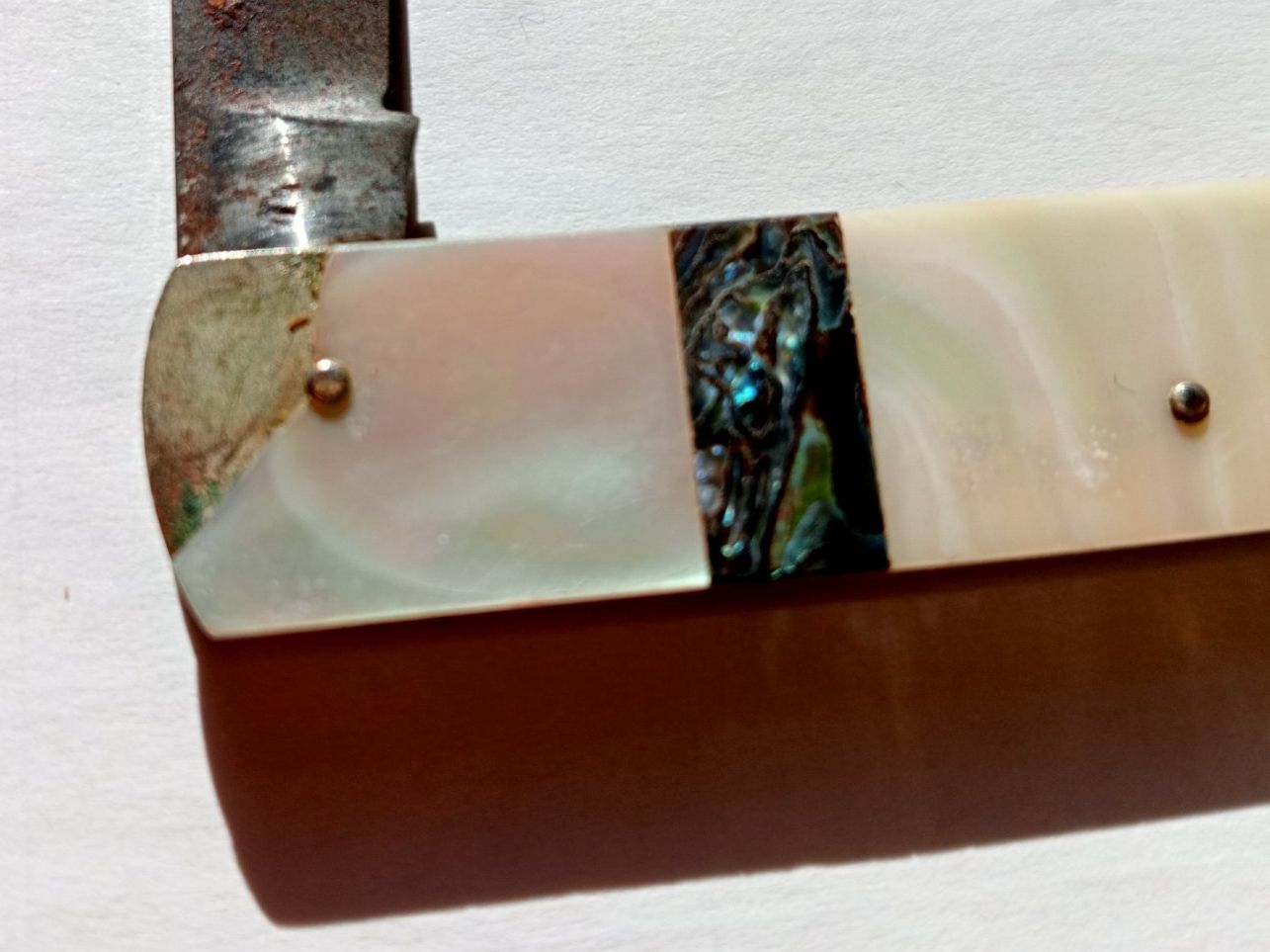 Coltelli tascabile: Vintage Sackmesser mit Perlmuttgriff Abalone-Einlagen Makel – Usato da Oberdorf BL venduto da Barocki888 9