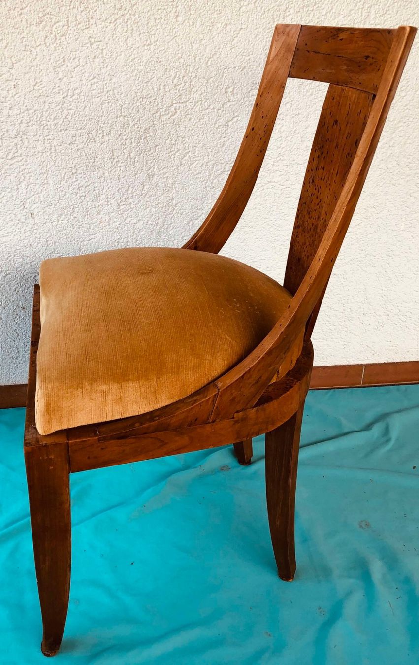 Sedie: chaise Biedermeier assise velours or – Usato da Goldach venduto da Ady49 2