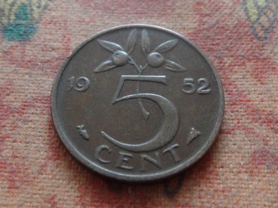 Alle Münzen: PAYS-BAS Nederland 5 Cent 1952 – Gebraucht aus Romanel-sur-Lausanne von Swift13