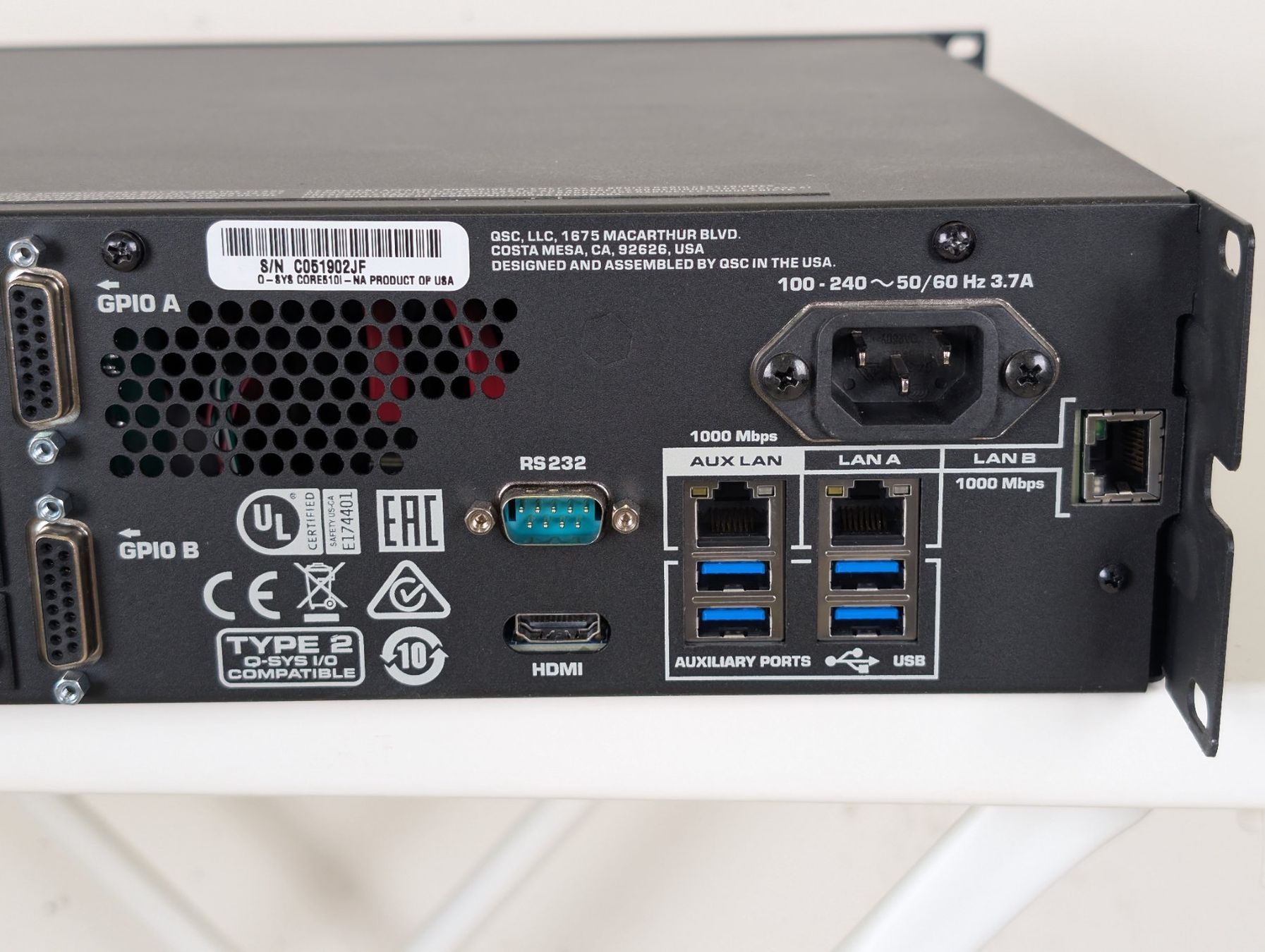 Server: Q-Sys Core 510i inkl Dante Karte UCI + Scripting – Usato da Winterthur venduto da Gemini235000 5