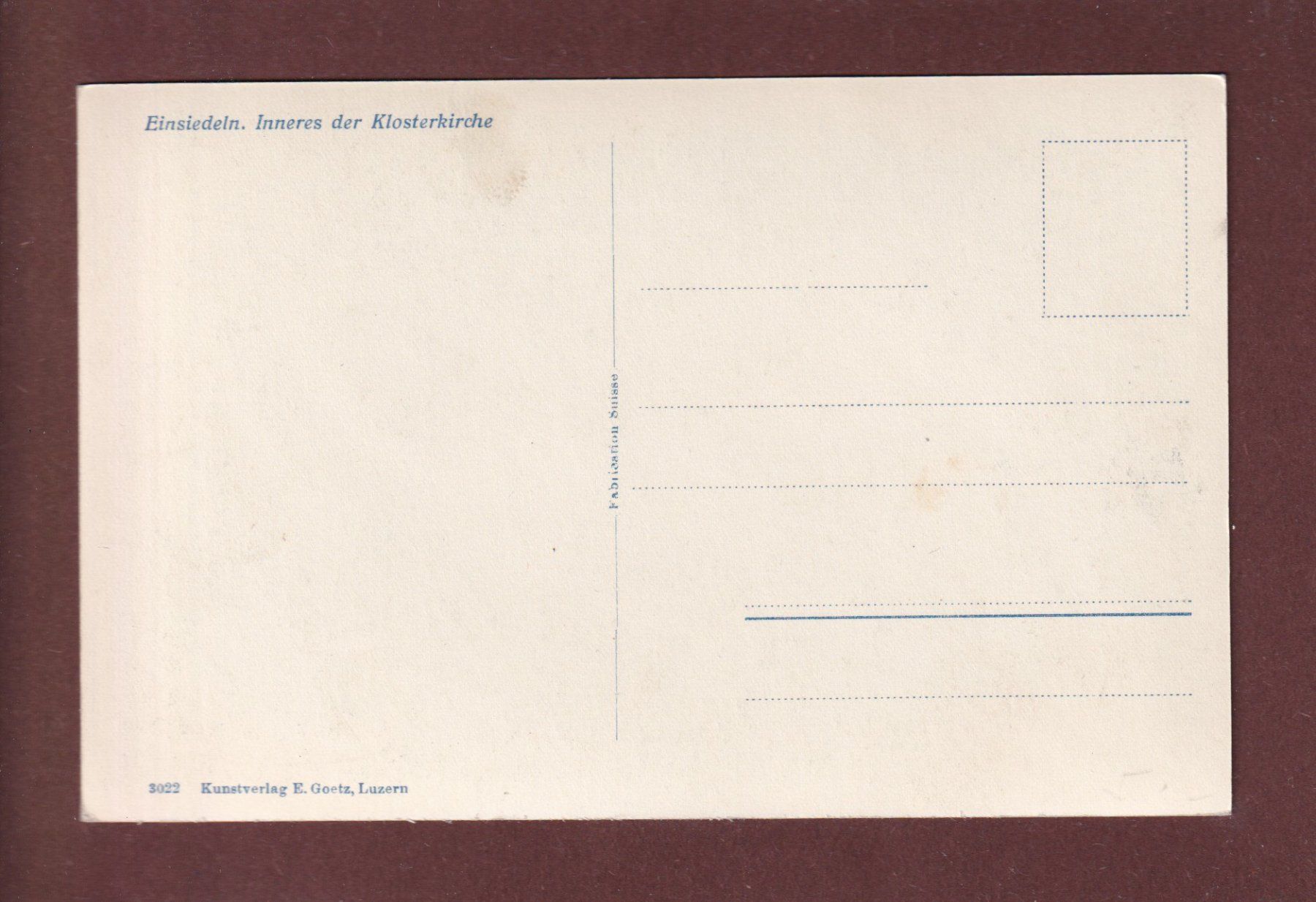Cartoline postali: EINSIEDELN - Inneres der Klosterkirche – Usato da Pully venduto da nicecards 1
