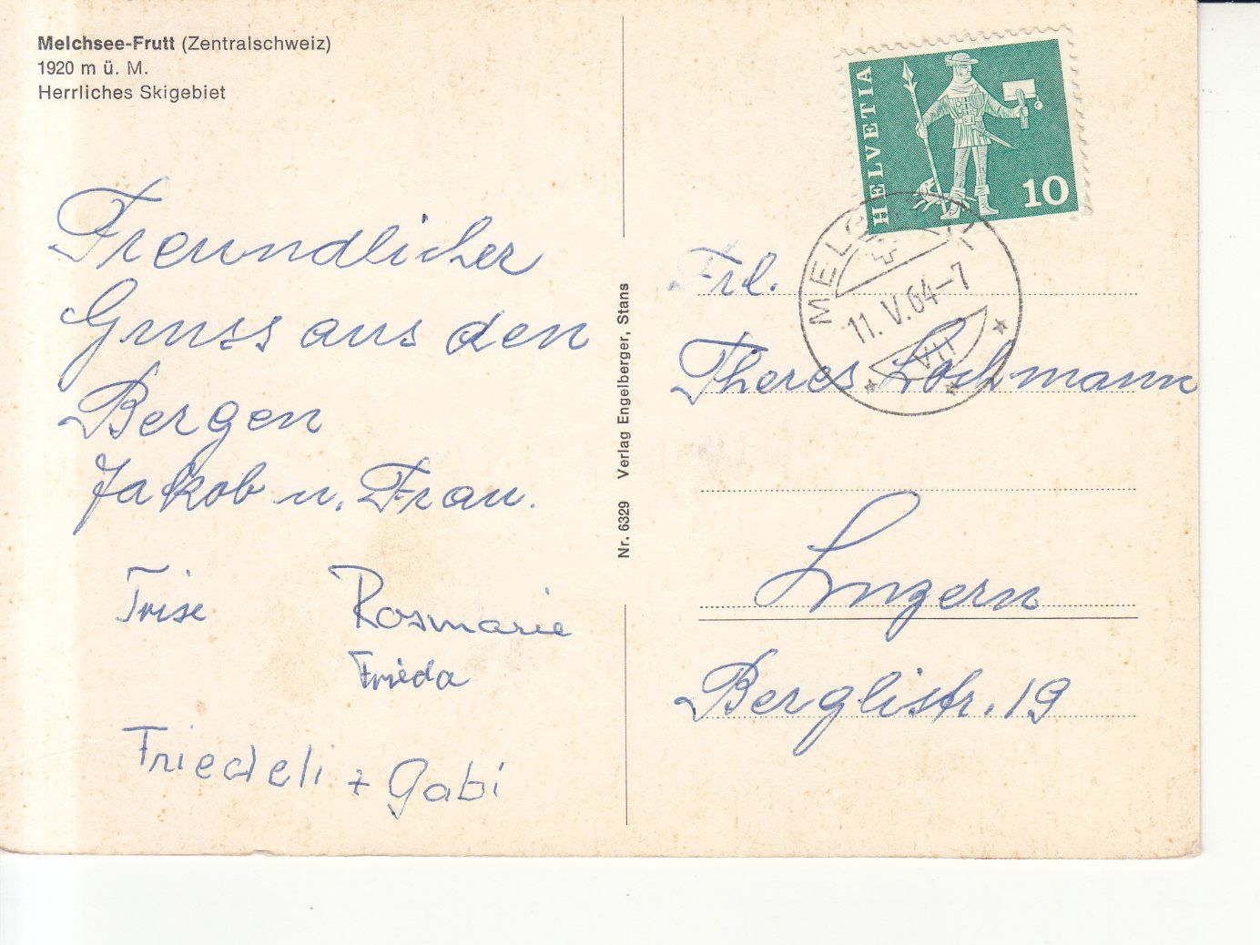 Cartoline postali: Melchsee Frutt 1964 – Usato da Bürglen TG venduto da StampGraf 1