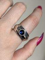 Vintage silber Ring mit lab Saphir