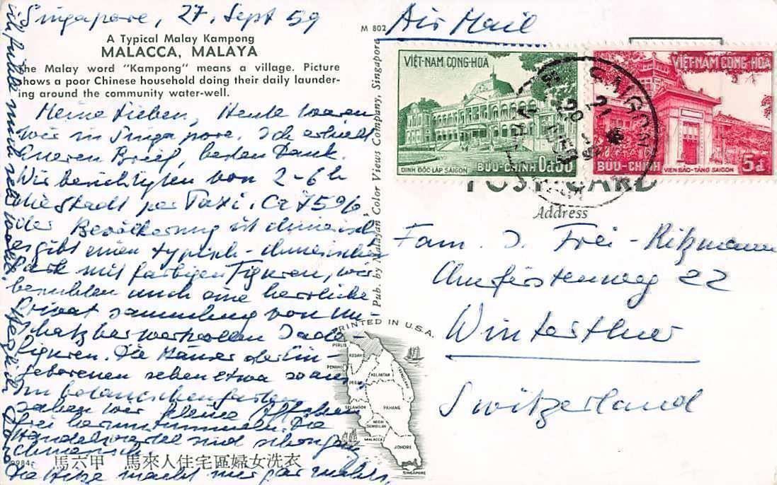 Cartoline postali: exotische Ansichtskarte VIETMAN MALAYSIA – Usato da Lufingen venduto da Rac0 1