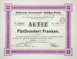 Elektrische Strassenbahn Wetzikon-Meilen, Wetzikon - 1904