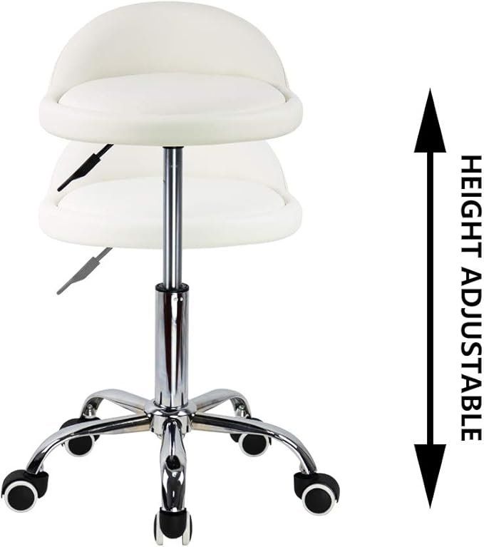 Hocker: Rollhocker Arbeitshocker Rollhocker Bürohocker Rückenlehne – Neu und originalverpackt aus Herisau von Serenco 2
