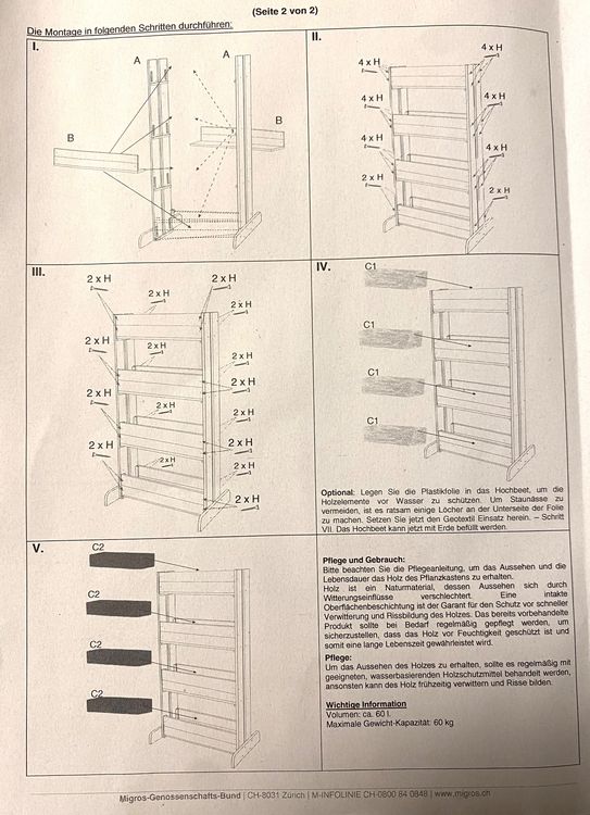 Hochbett für Pflanzen etc. aus Kiefernholz Acheter sur Ricardo
