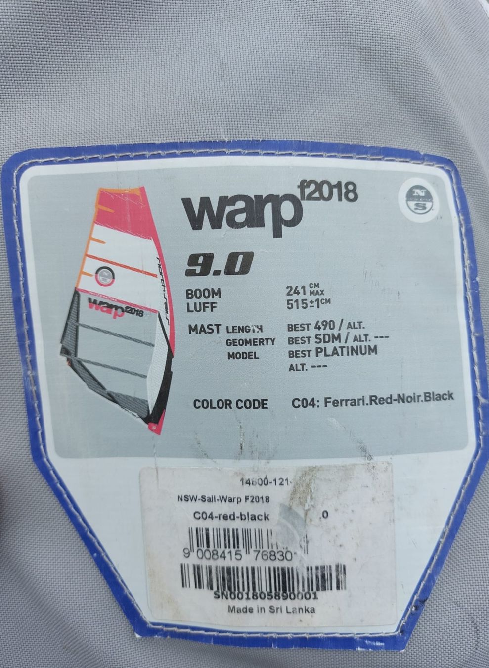 North Sails Surf: North Warp Windsurfsegel 9.0m 2018 – Usato da Fällanden venduto da Nmustang 2