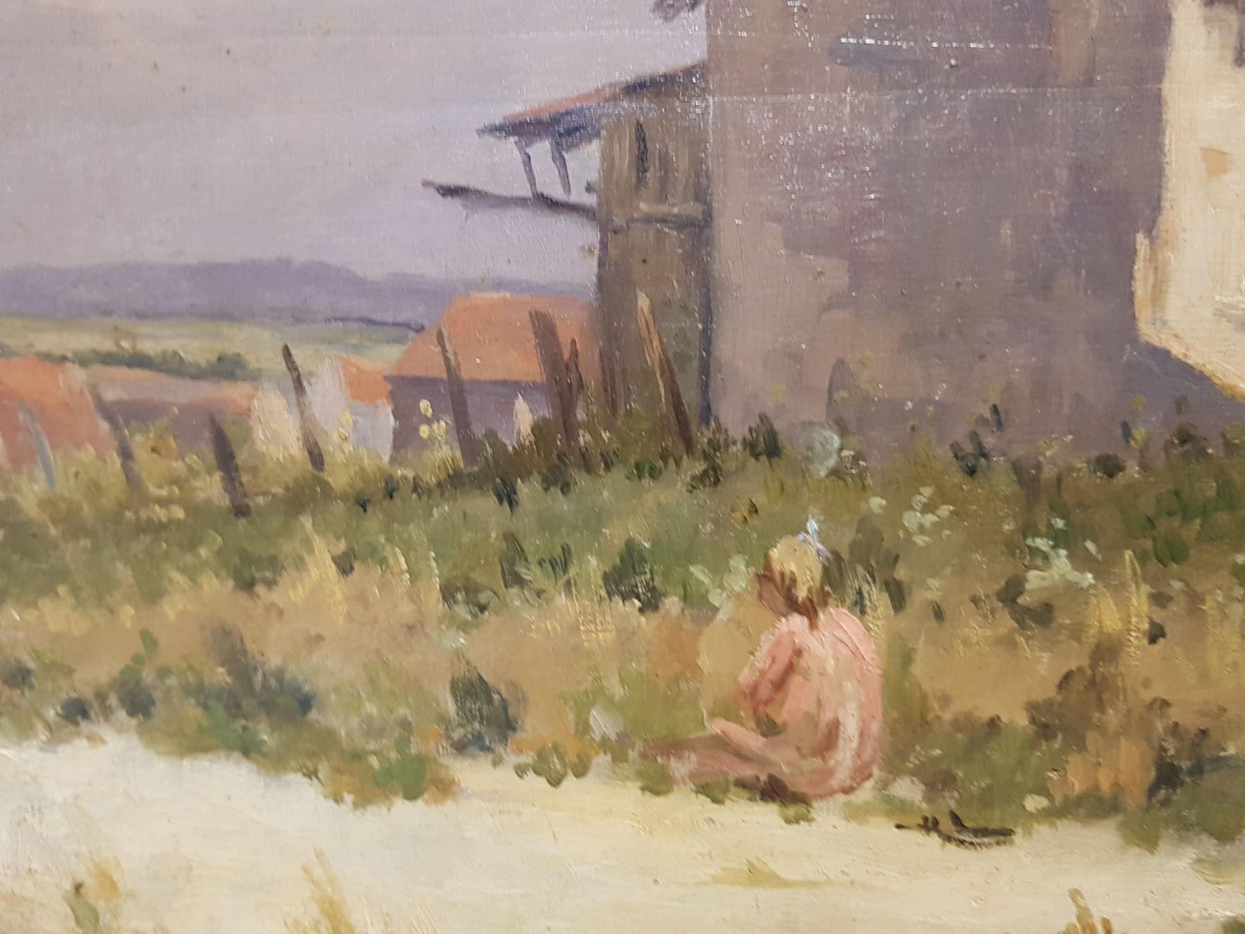Dipinti: BRÉARD(1873-c.1939)enfant devant maison – Usato da Lausanne venduto da leneko 4
