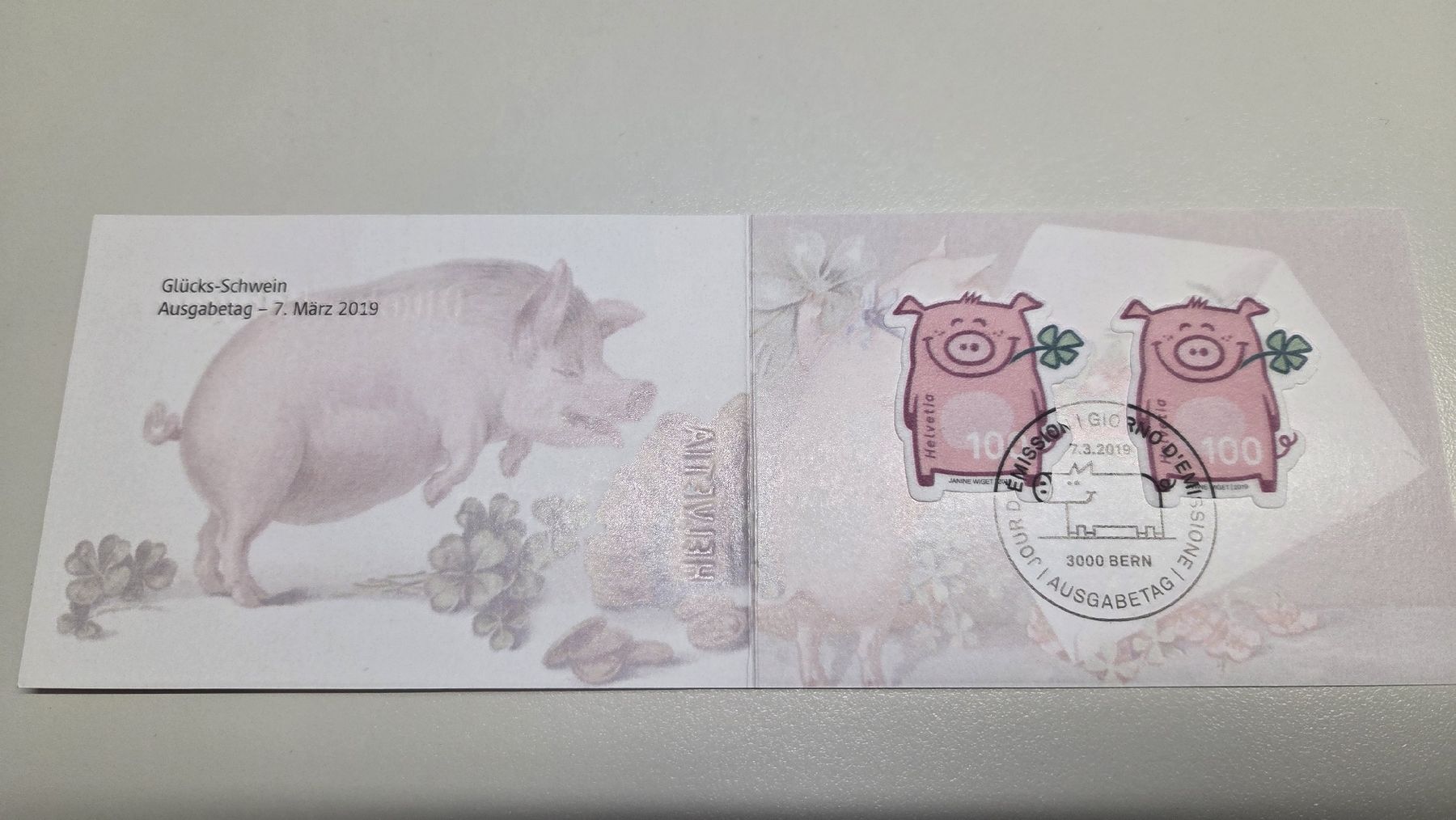 Tutti i francobolli: 2019 Folder Glücks Schwein – Usato da Arni AG venduto da Moth68 1