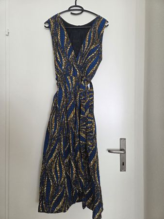 Handgenähntes Wickelkleid aus Gambia, Grösse S
