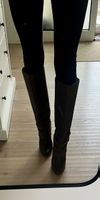 Wunderschöne dunkelbraune Stiefel, schimmernd, Grösse 38.5