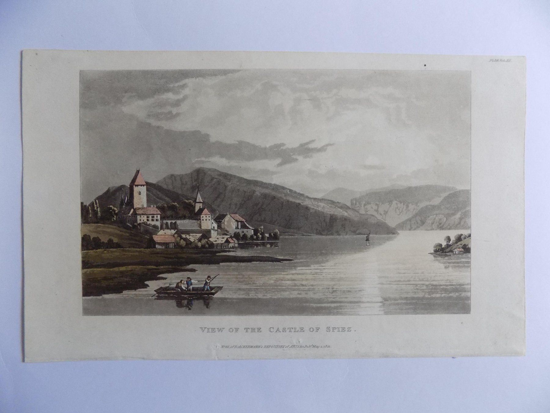 Gravures: Spiez kolorierte Aquatinta – D'occasion à Risch par Antikfee