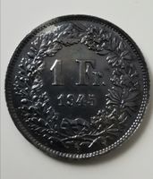 1 Franken 1945 Silber mit seltener Patina