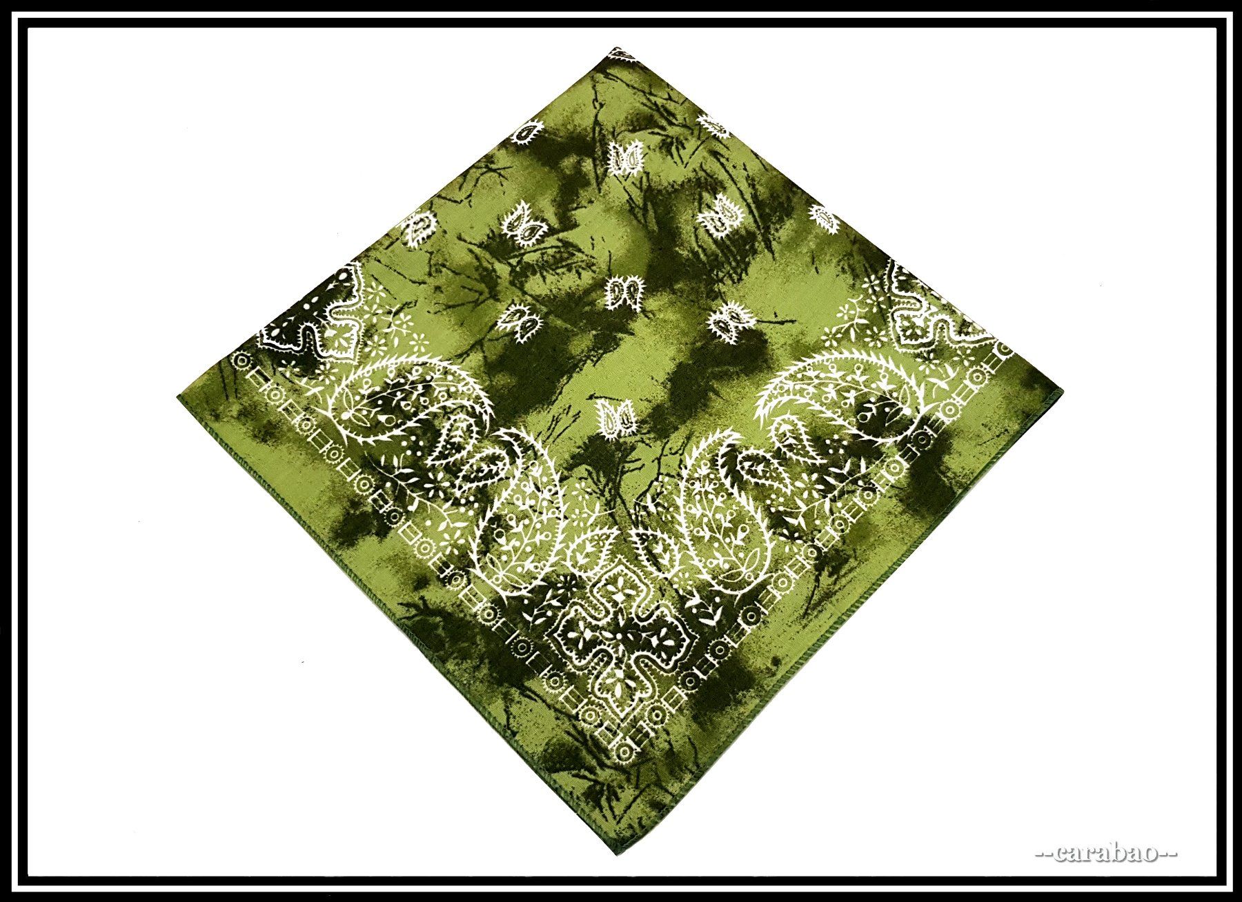 Tissus: Bandana / Olive - Batik mit Paisley-Muster – Neuf (Voir description) à Winterthur par -carabao- 2