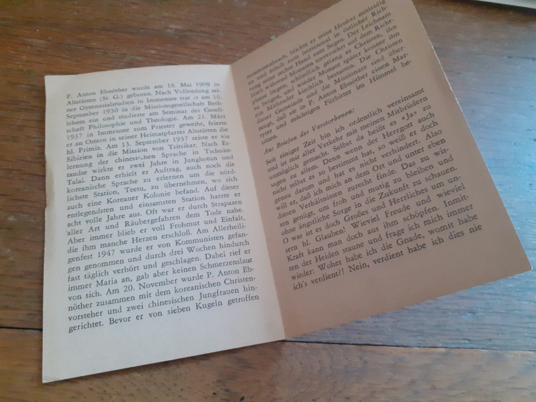 Livres: PATER ANTON EBNOETHER - NACHRUF - 1947 - IMMENSEE – D'occasion à Winterthur par Ornyx7 1