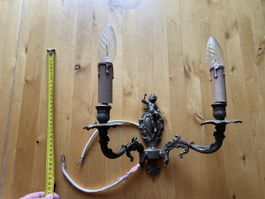 Wandleuchte Messing Putto zweiarmig antik gebrauchter Zustan