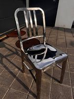 2 chaises style Navy Chair en acier inoxydable poli miroir