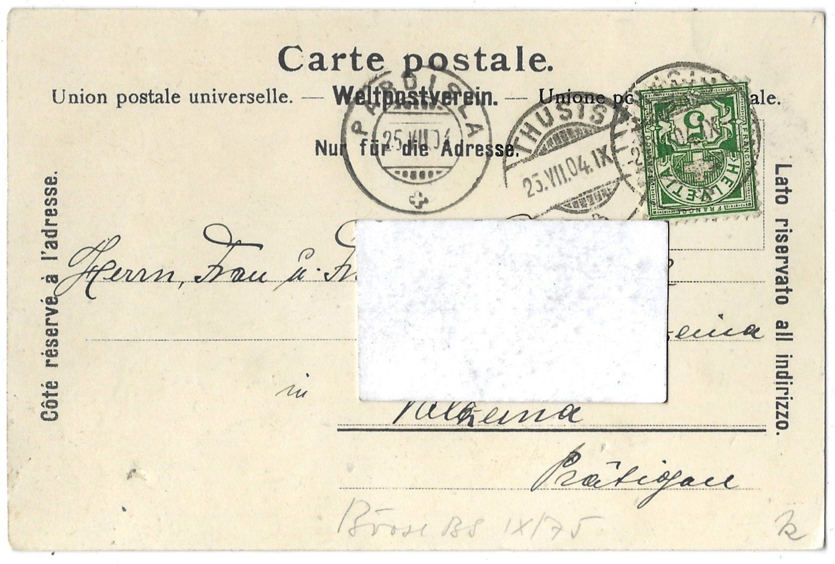 Cartoline postali: Heinzenberg.     Flerden. – Usato da Bütschwil venduto da Jackson1A 1