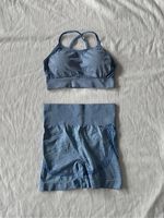 Sportset Damen Blau  Seamless Leggings & Sport-BH