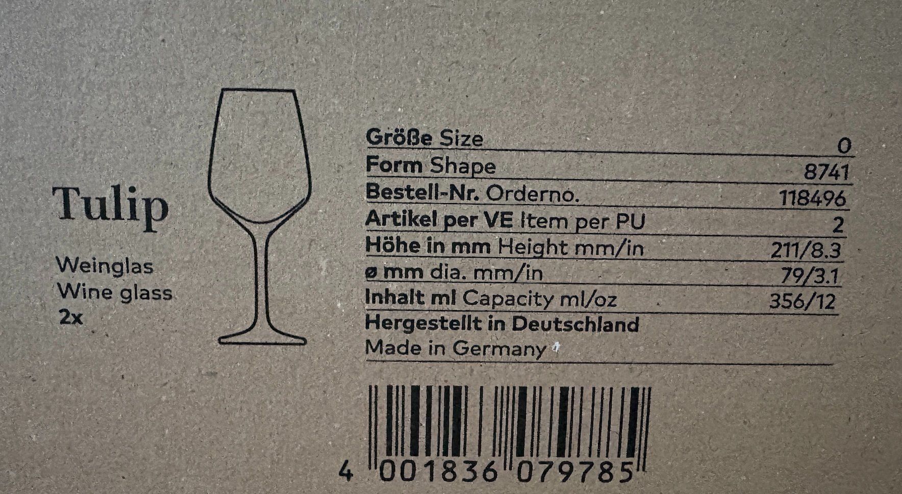 Bicchieri: SCHOTT ZWIESEL TULIP 8741 – Nuovo e nell'imballaggio originale da Steckborn venduto da majuto 1