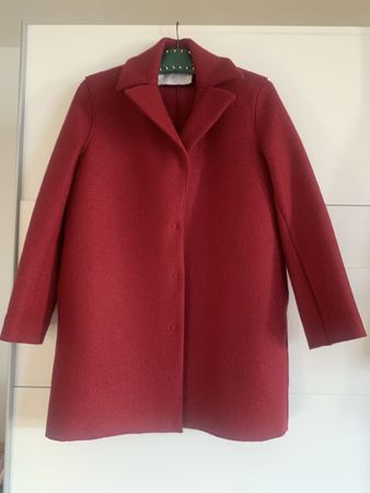 Roter virgin wolle mantel  Harris Wharf London