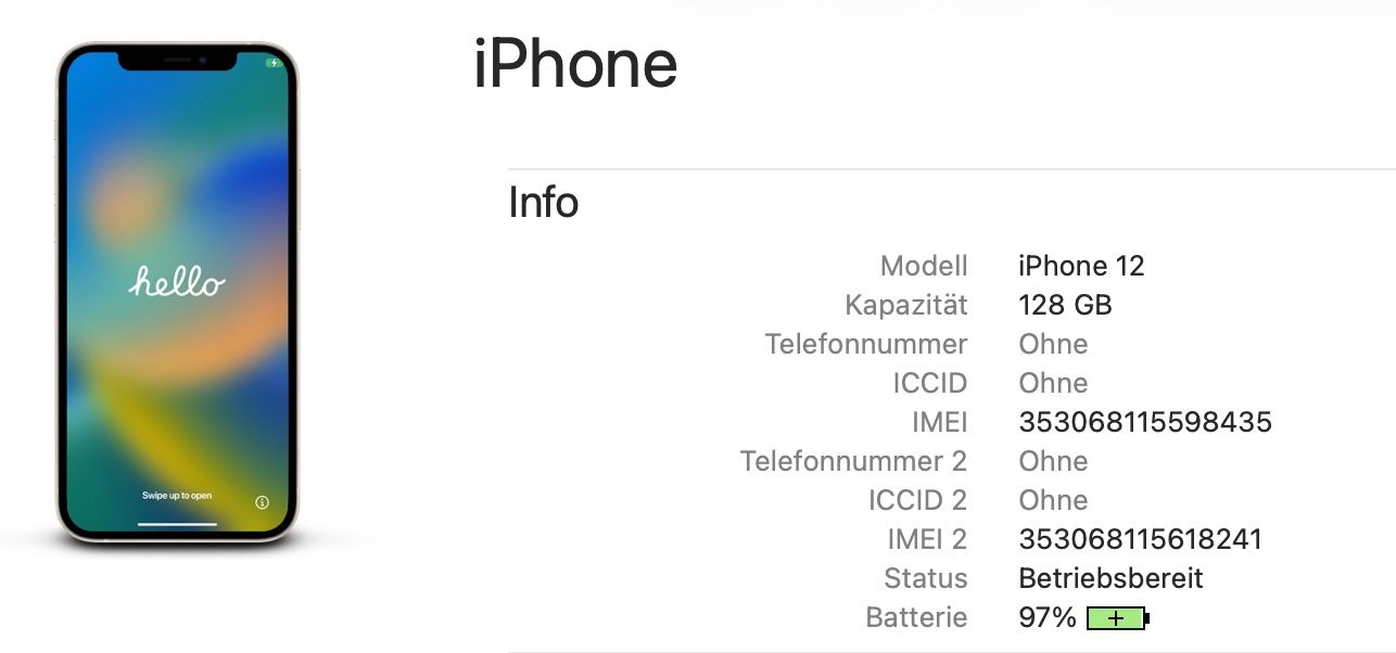 Apple Telefoni cellulari / Smartphones: iPhone 12, 128GB, Weiss – Usato da Illnau venduto da Halixx 1