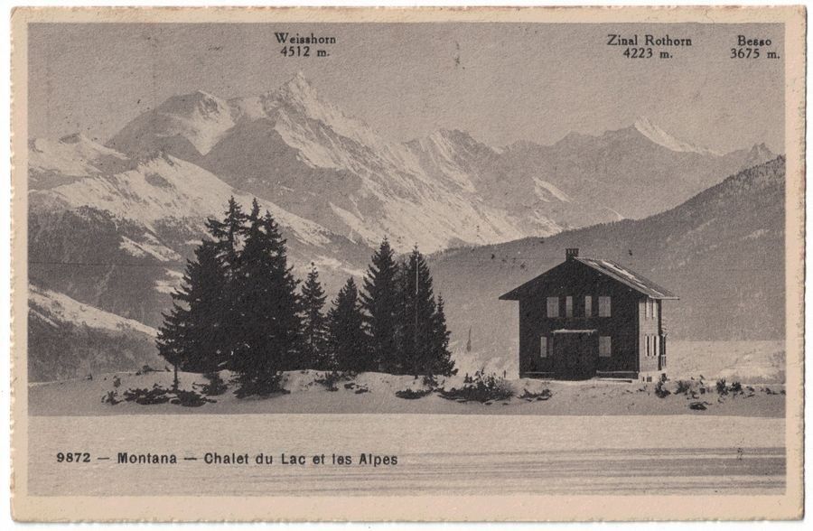 Cartoline postali: Montana, Chalet du Lac, circulée 1920 – Usato da Frauenfeld venduto da POML