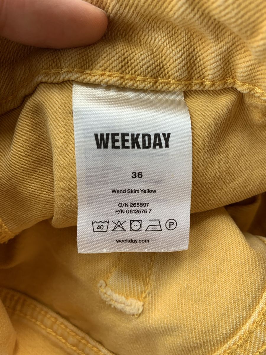 Weekday Röcke: Weekday Jeans-Rock Gelb – Gebraucht aus Zürich von med_qdd6 2