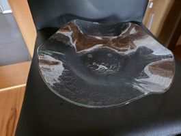 Glasi Hergiswil Glas Schale Schüssel Teller gross 33 cm