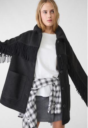 Stradivarius SOFT WITH FRINGING - Übergangsjacke mit Fransen