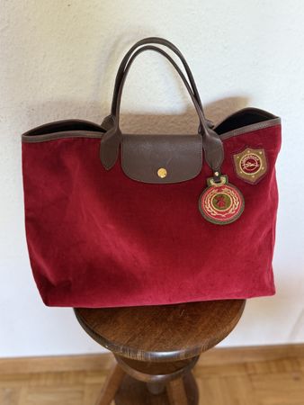 LONGCHAMP VINTAGE VELVET TOTE BAG