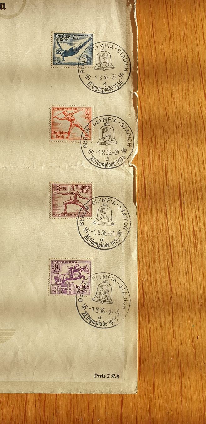Tous les timbres: Brifmarken Olympichen Spiele 1936 – D'occasion à St-Sulpice VD par jpw_6xc8 1