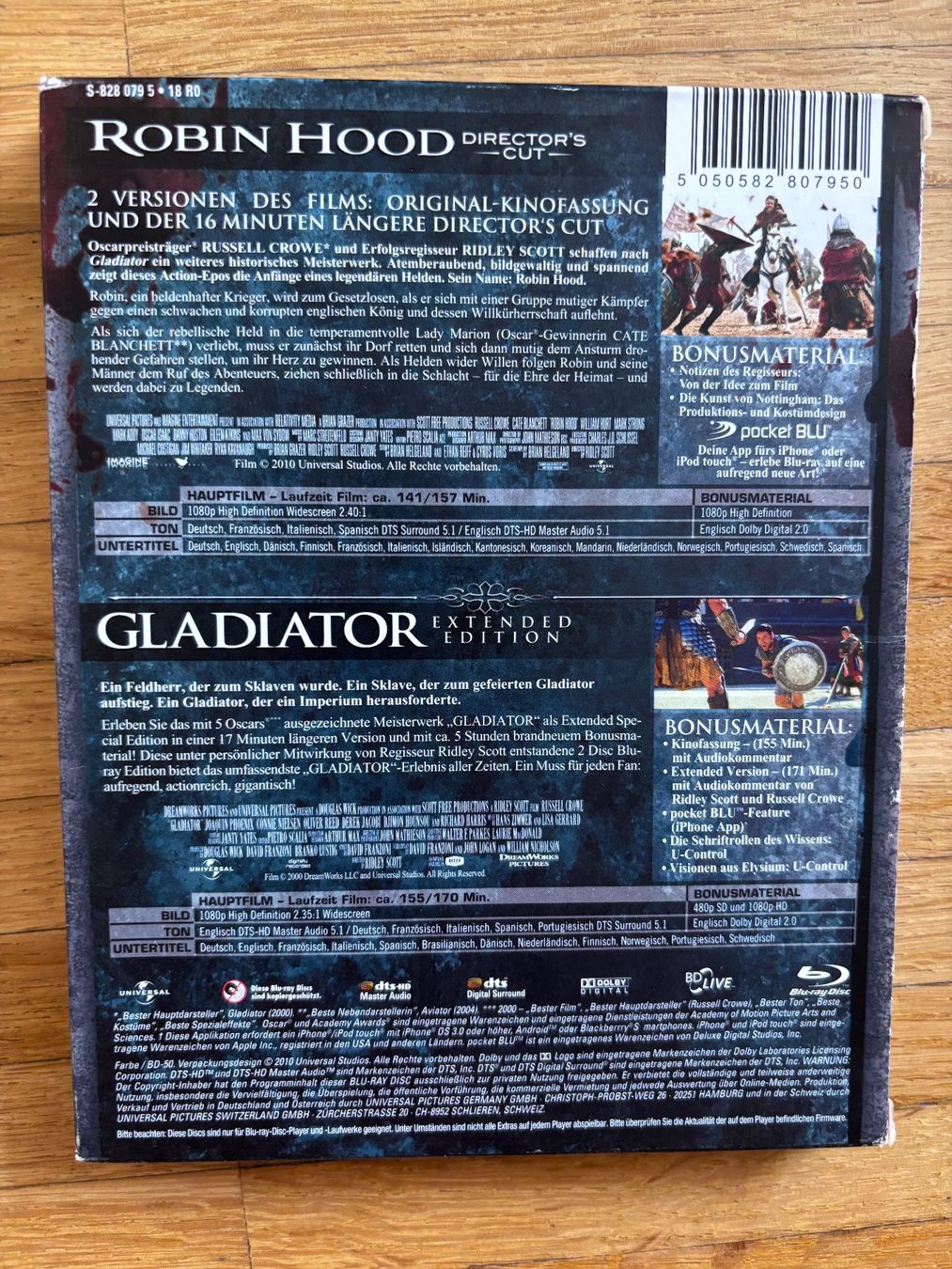 Alle DVDs: ROBIN HOOD / GLADIATOR. Bluray – Gebraucht aus Basel von san_2qlq 1