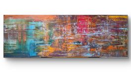 Abstrakt mit Texturen Landschaft, Unikat, 150x50cm