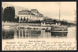 AK Neuchatel, Musee des Beaux-Arts, 1901