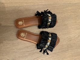 Fransen Sandalen schwarz