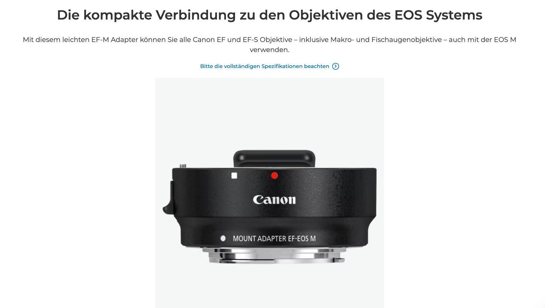Canon Adattatori foto: Canon Mount Adapter EF-EOS M Konverter – Usato da Emmen venduto da 010 5