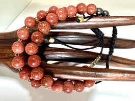 Goldfluss Duo-Armbänder funkelnder Schimmer verstellbar neu