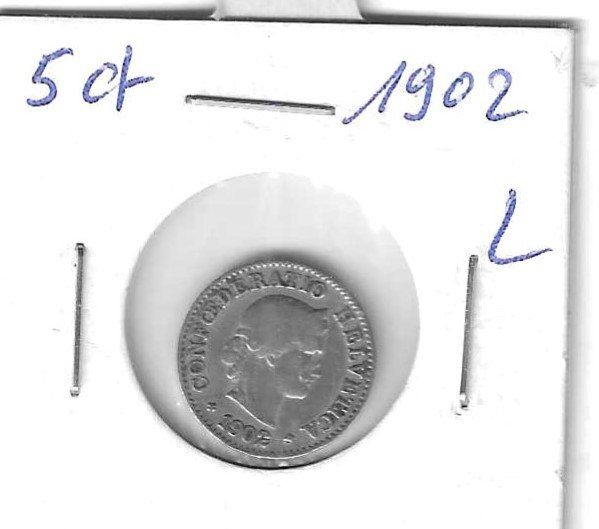 Tutti le monete: Monnaie Suisse: 0.05 Fr 1902 – Usato da Muraz (Collombey) venduto da Resine