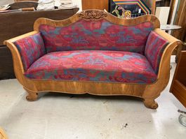 Biedermeiersofa Nussbaumholz furniert