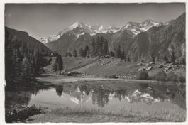 Ansichtskarte Grächen See mit Blick aufs Weisshorn 1938