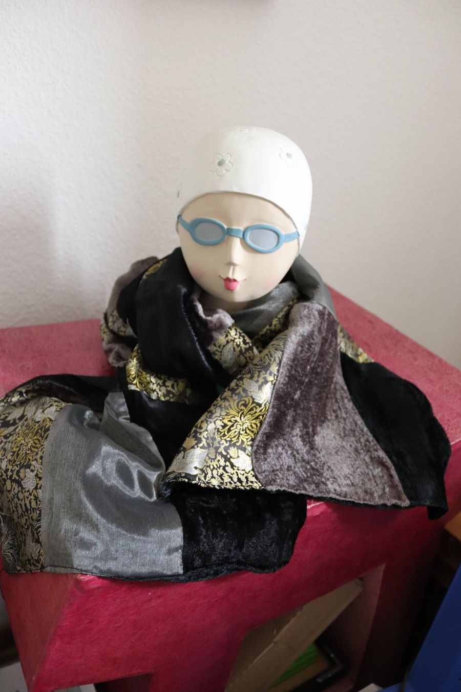 Foulard & Sciarpe: Étole patchwork velours et brocart noir doré – Usato da Biel/Bienne venduto da poison60 3